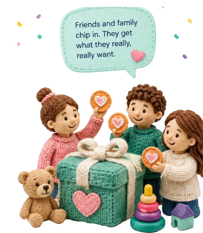 Friends and family chip in. They get what they really, really want.
